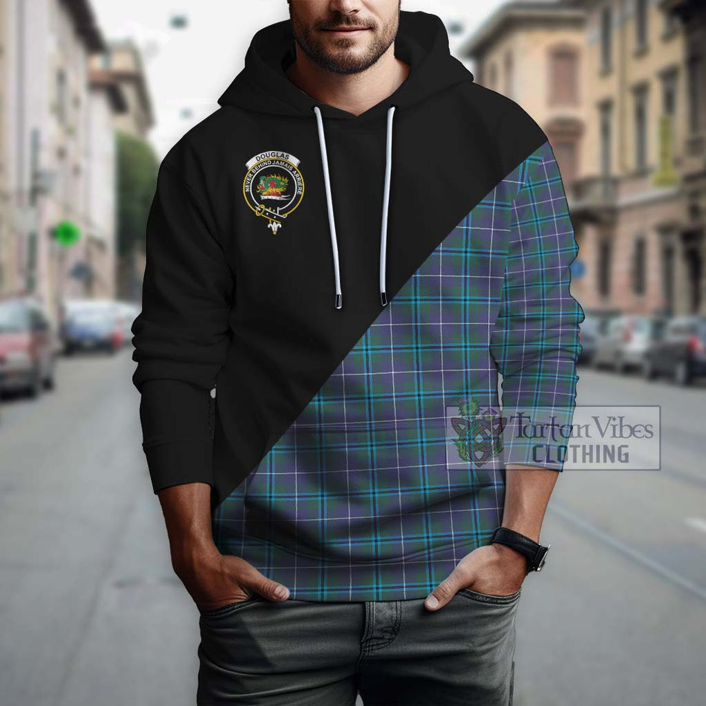 Douglas Modern Tartan Hoodie with Family Crest and Military Logo Style - Tartanvibesclothing Shop