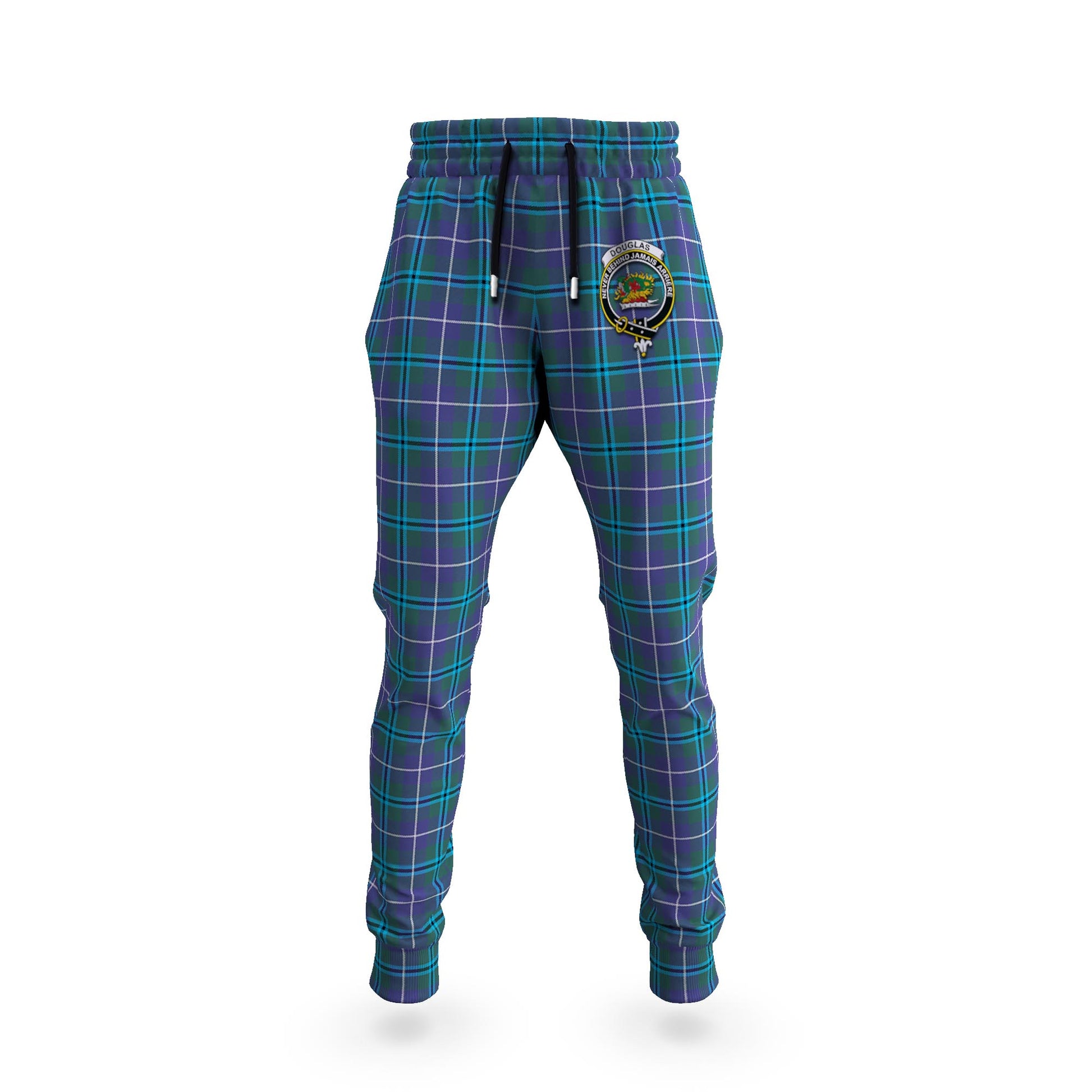 Douglas Modern Tartan Joggers Pants with Family Crest 5XL - Tartan Vibes Clothing