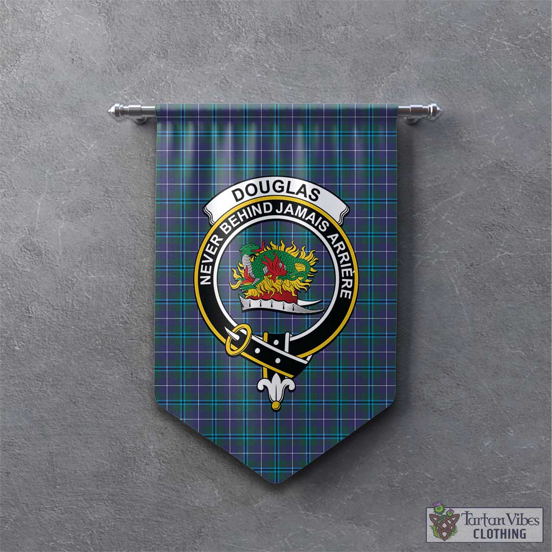 Tartan Vibes Clothing Douglas Modern Tartan Gonfalon, Tartan Banner with Family Crest