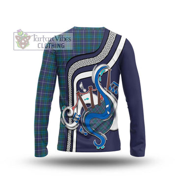 Douglas Modern Tartan Long Sleeve T-Shirt with Epic Bagpipe Style