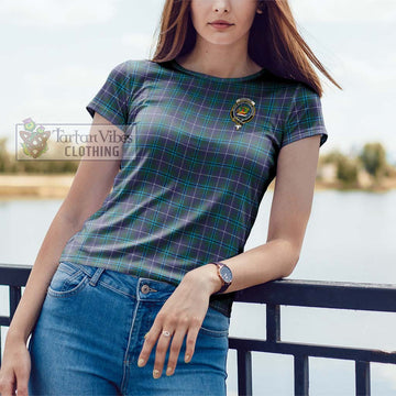 Douglas Modern Tartan Cotton T-Shirt with Family Crest