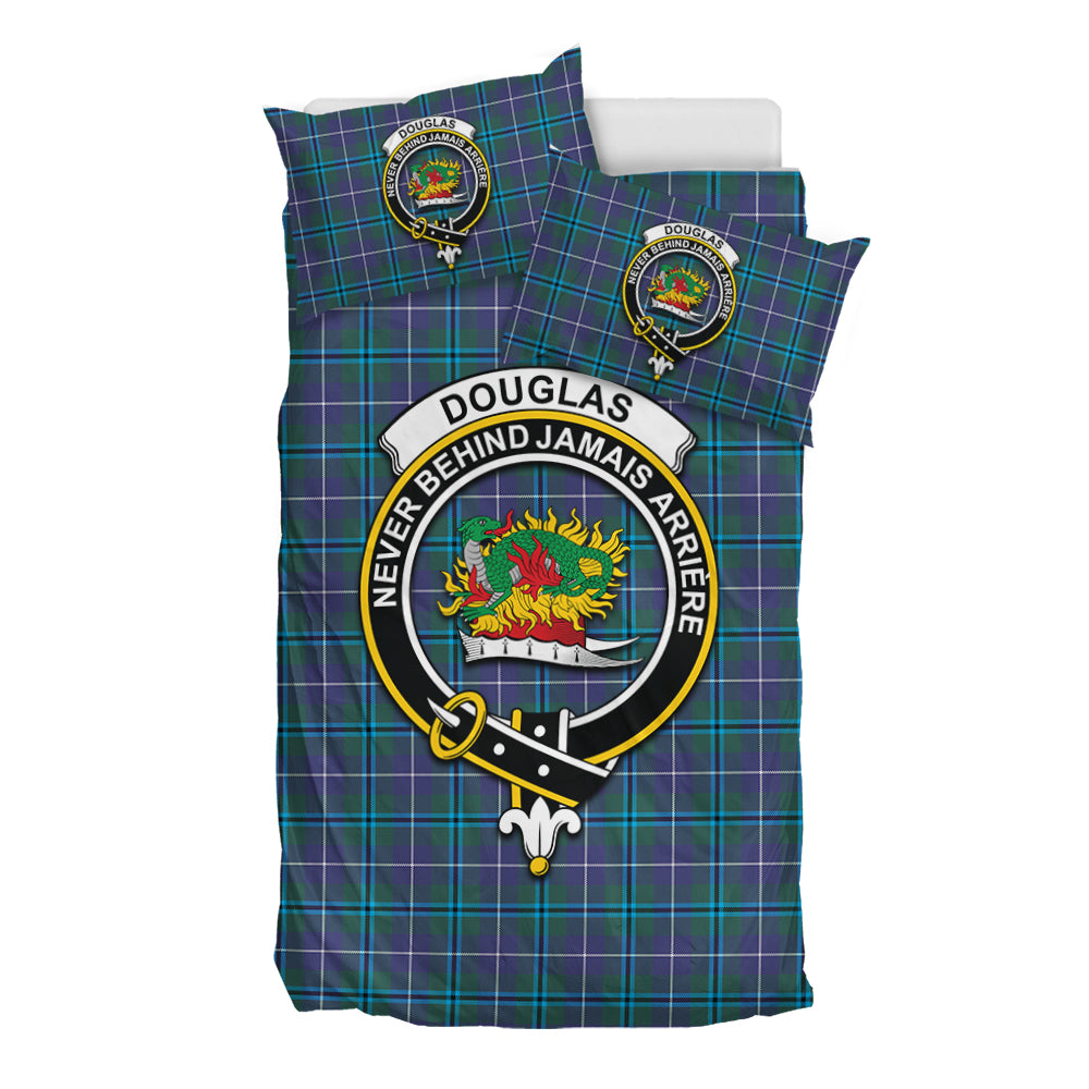 Douglas Modern Tartan Bedding Set with Family Crest - Tartan Vibes Clothing