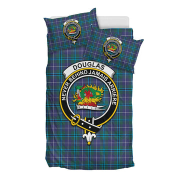 Douglas Modern Tartan Bedding Set with Family Crest