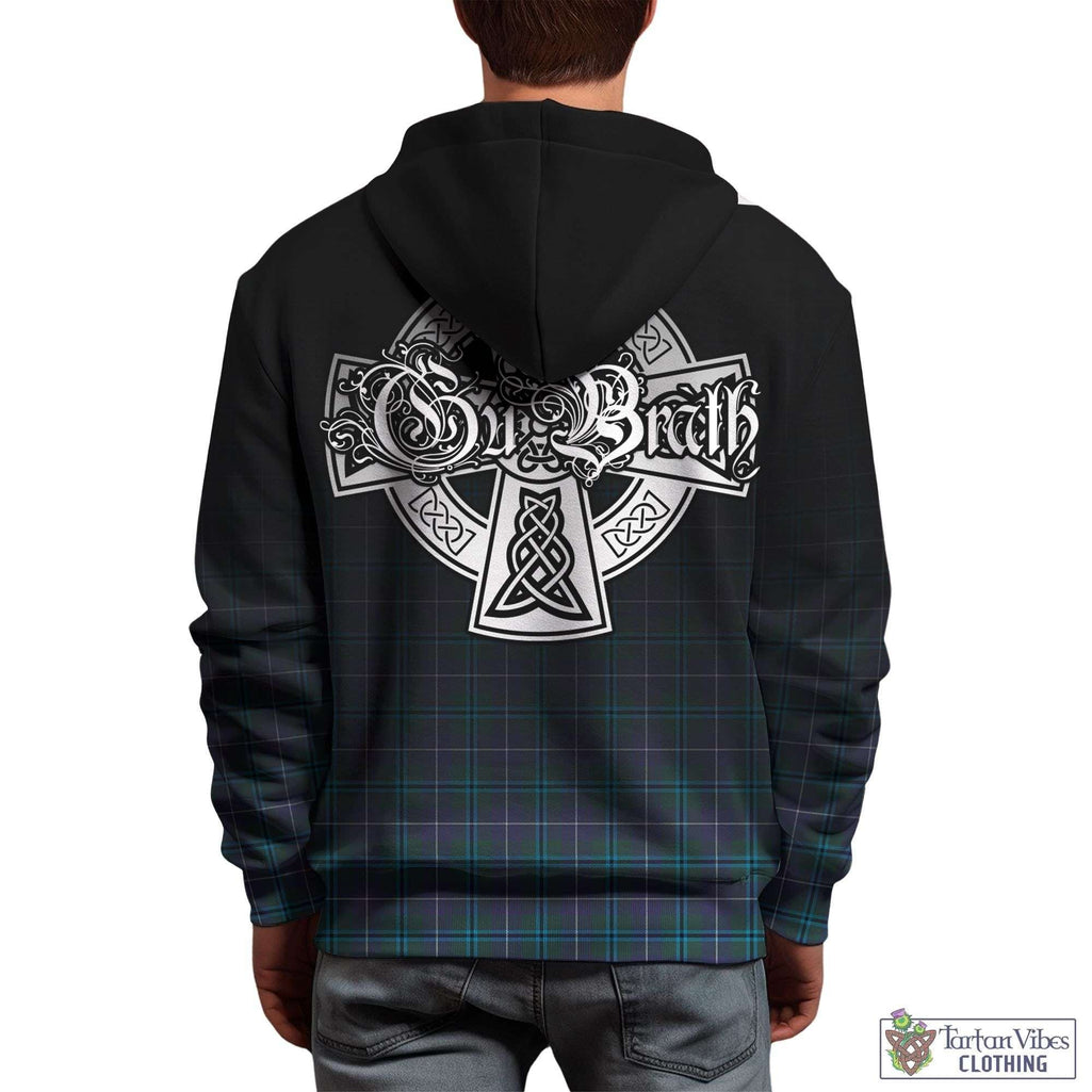 Tartan Vibes Clothing Douglas Modern Tartan Hoodie Featuring Alba Gu Brath Family Crest Celtic Inspired