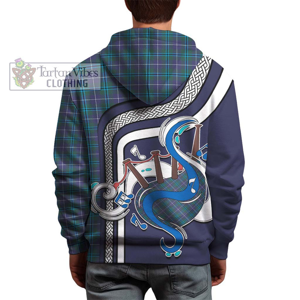 Douglas Modern Tartan Hoodie with Epic Bagpipe Style - Tartanvibesclothing Shop