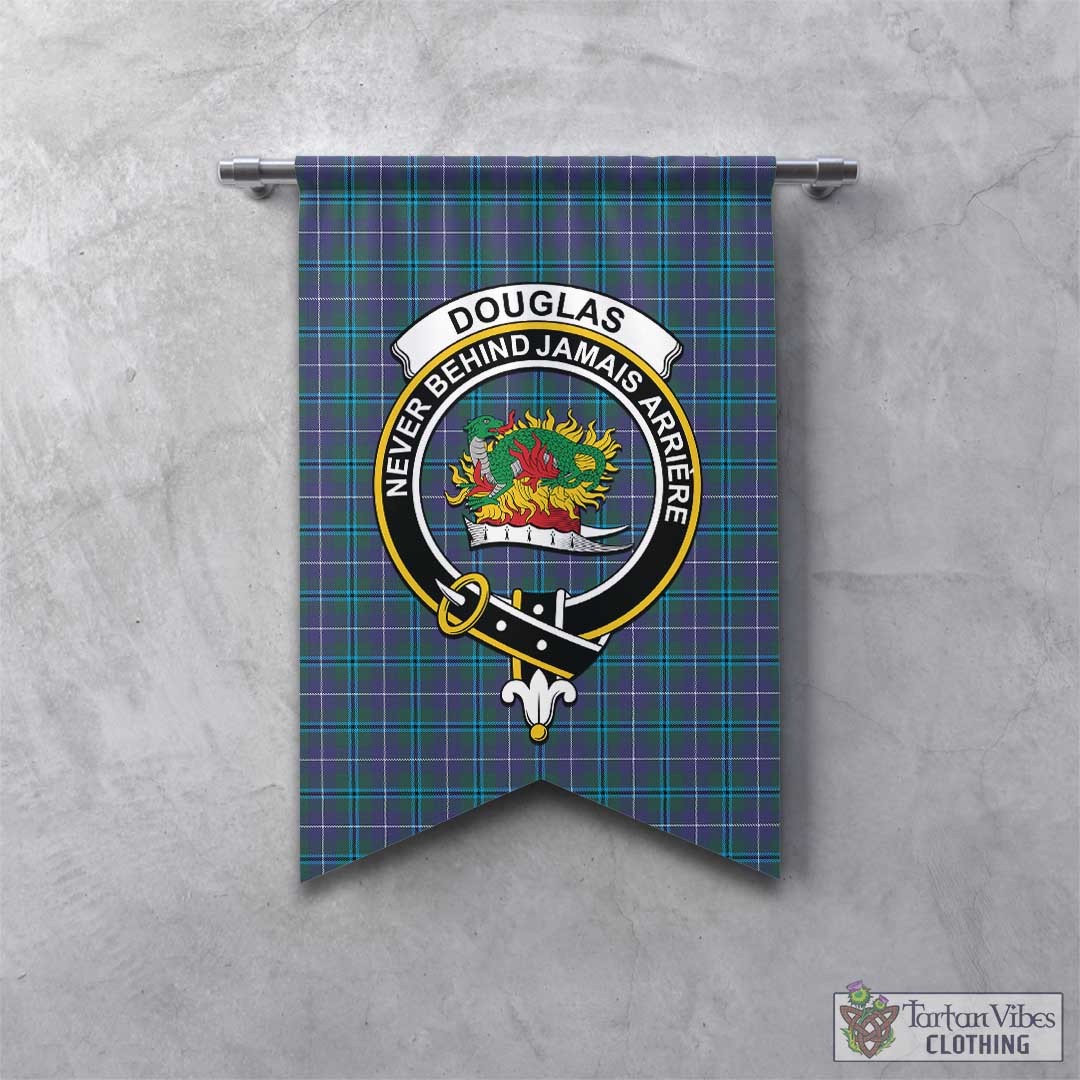 Tartan Vibes Clothing Douglas Modern Tartan Gonfalon, Tartan Banner with Family Crest