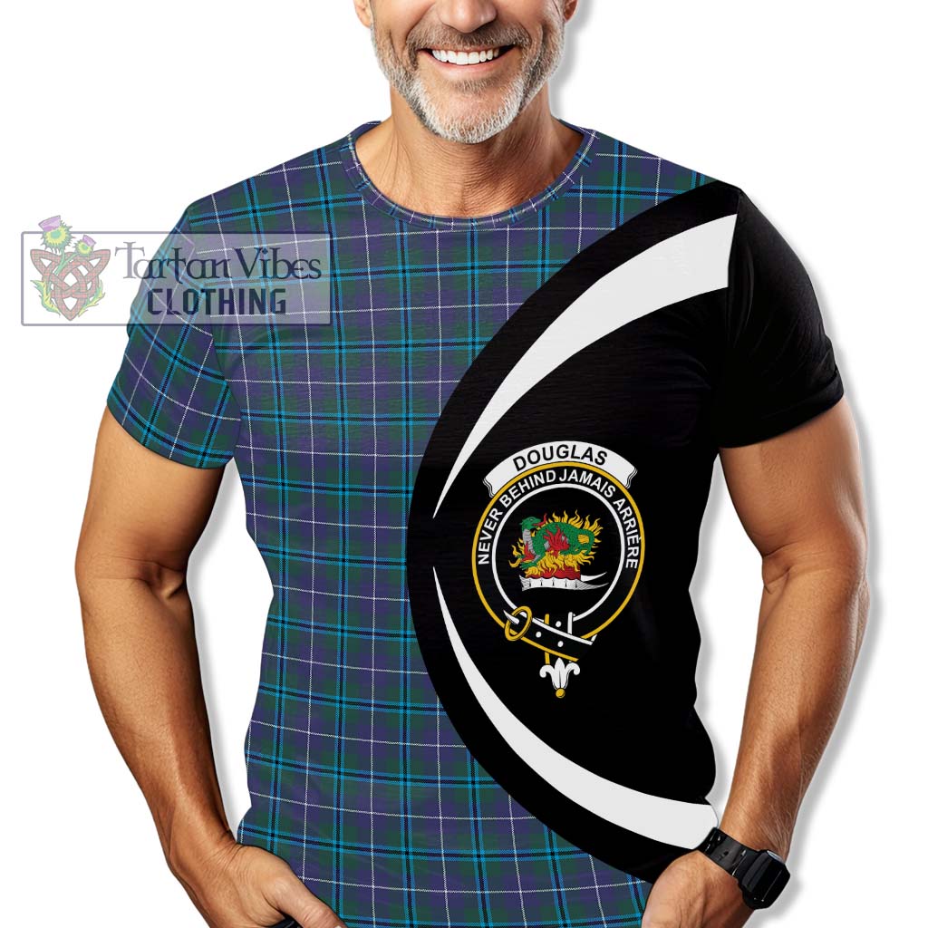 Tartan Vibes Clothing Douglas Modern Tartan T-Shirt with Family Crest Circle Style