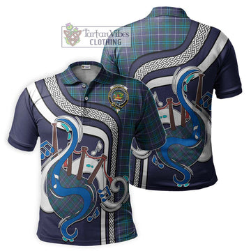 Douglas Modern Tartan Polo Shirt with Epic Bagpipe Style