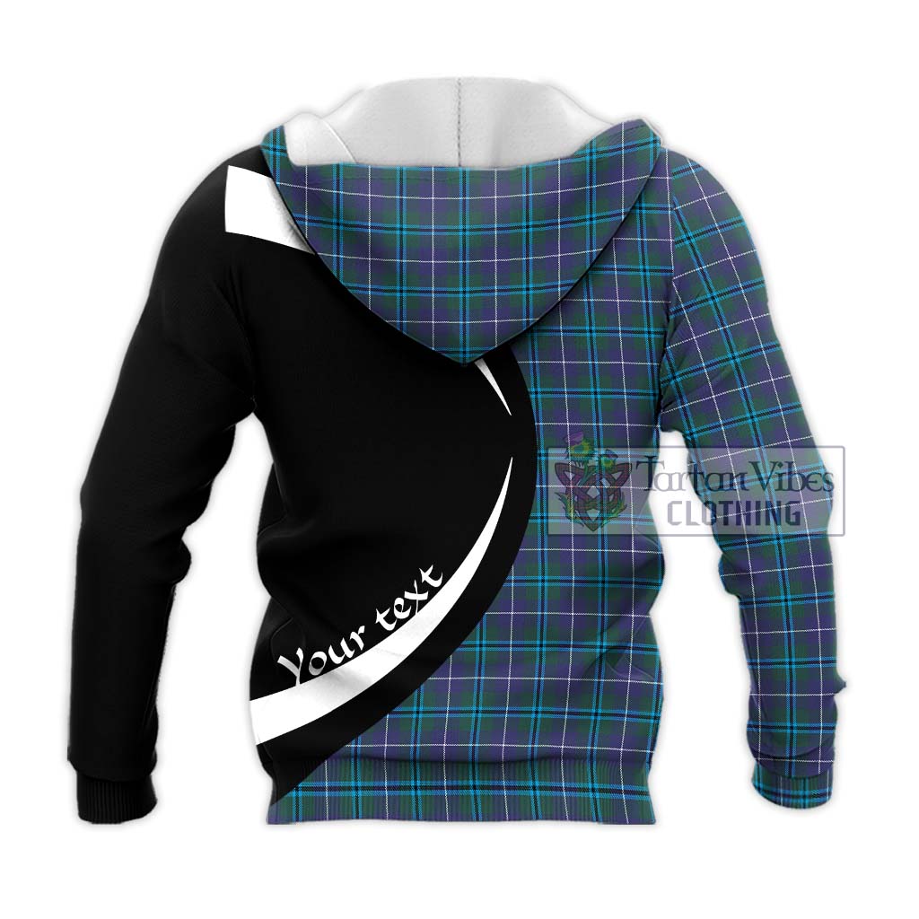 Douglas Modern Tartan Knitted Hoodie with Family Crest Circle Style - Tartan Vibes Clothing