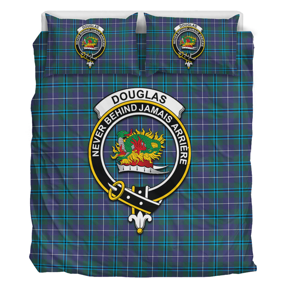 Douglas Modern Tartan Bedding Set with Family Crest - Tartan Vibes Clothing