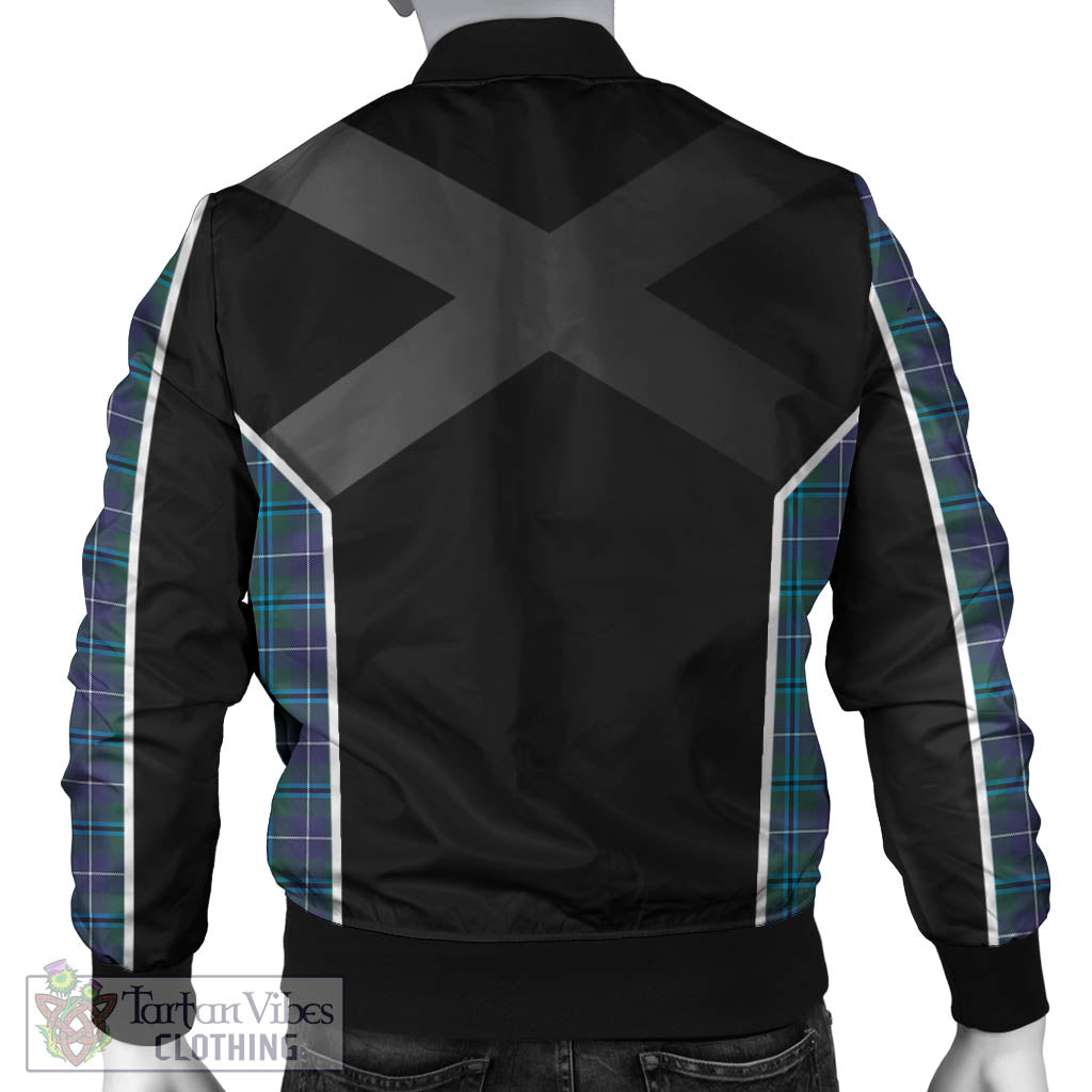 Tartan Vibes Clothing Douglas Modern Tartan Bomber Jacket with Family Crest and Scottish Thistle Vibes Sport Style