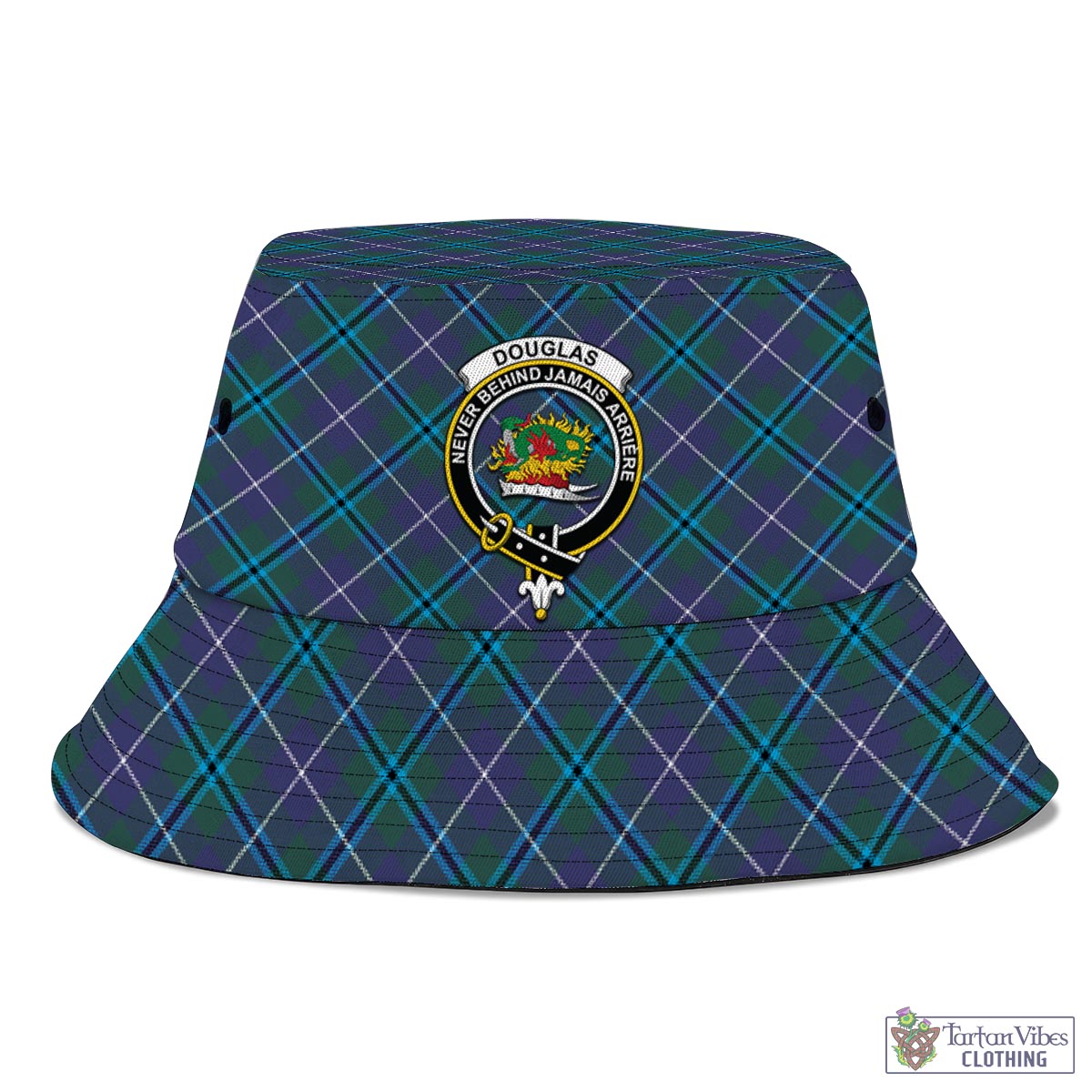 Tartan Vibes Clothing Douglas Modern Tartan Bucket Hat with Family Crest