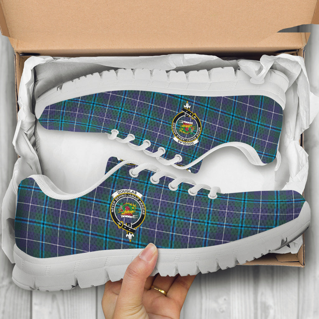 Douglas Modern Tartan Sneakers with Family Crest - Tartan Vibes Clothing