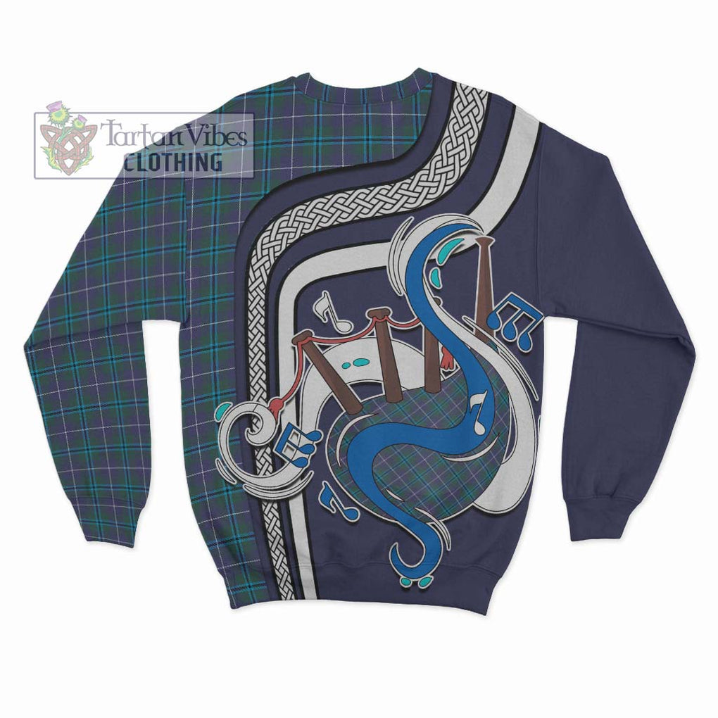 Douglas Modern Tartan Sweatshirt with Epic Bagpipe Style - Tartanvibesclothing Shop