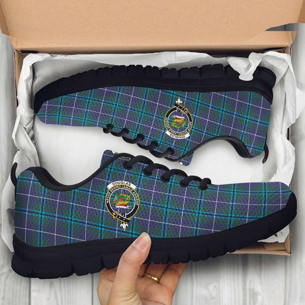 Douglas Modern Tartan Sneakers with Family Crest - Tartan Vibes Clothing