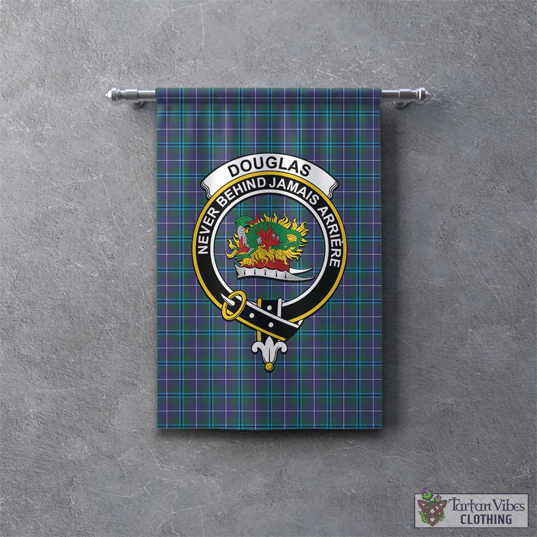 Tartan Vibes Clothing Douglas Modern Tartan Gonfalon, Tartan Banner with Family Crest