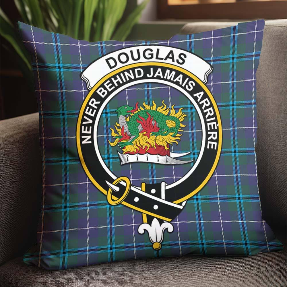 Douglas Modern Tartan Pillow Cover with Family Crest - Tartanvibesclothing