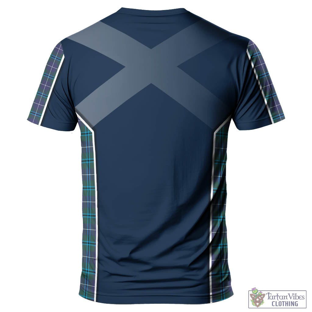 Tartan Vibes Clothing Douglas Modern Tartan T-Shirt with Family Crest and Scottish Thistle Vibes Sport Style