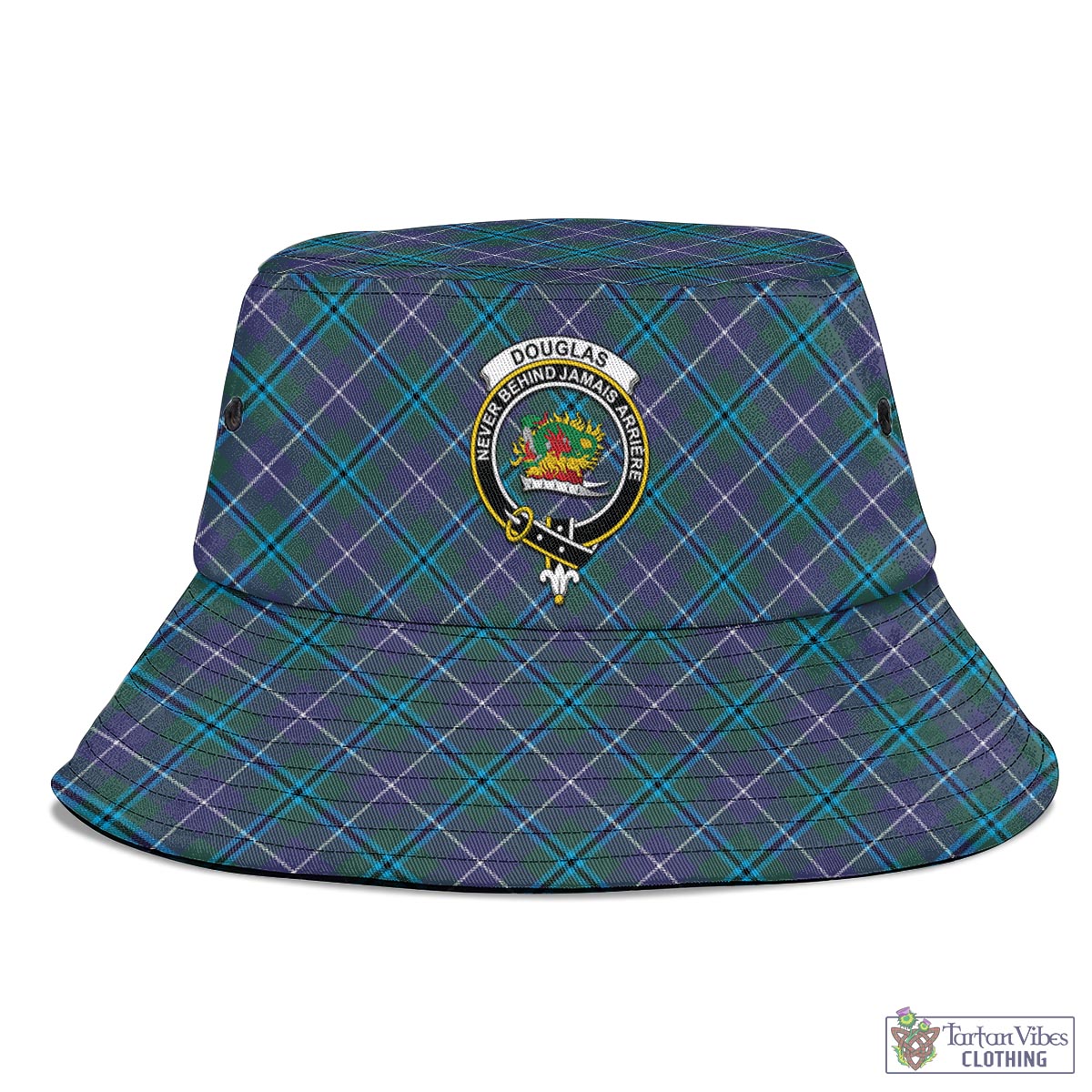 Tartan Vibes Clothing Douglas Modern Tartan Bucket Hat with Family Crest