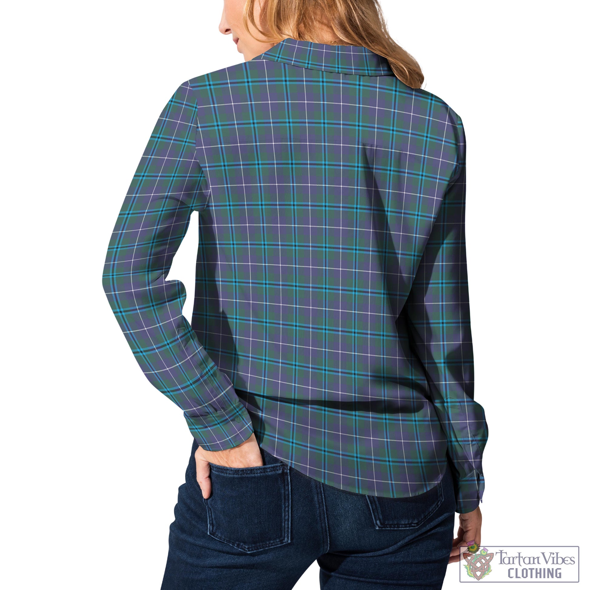 Tartan Vibes Clothing Douglas Modern Tartan Womens Casual Shirt with Family Crest