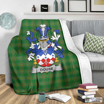 Douse Irish Clan Tartan Blanket with Coat of Arms - Tartan Vibes Clothing