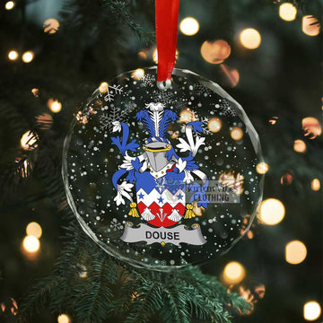 Douse Irish Clan Christmas Glass Ornament with Coat of Arms