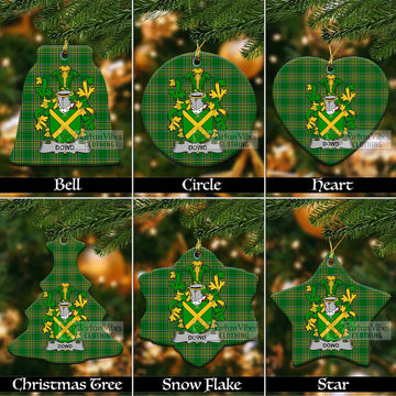 Dowd Irish Clan Tartan Christmas Ceramic Ornament with Coat of Arms