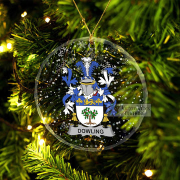 Dowling Irish Clan Christmas Glass Ornament with Coat of Arms