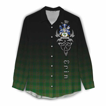 Dowling Irish Clan Women's Casual Shirt with Coat of Arms Erin Go Bragh Celtic Inspired Female - Tartan Vibes Clothing