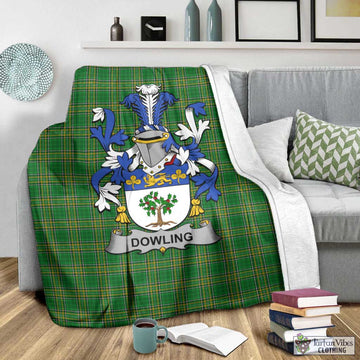 Dowling Irish Clan Tartan Blanket with Coat of Arms - Tartan Vibes Clothing