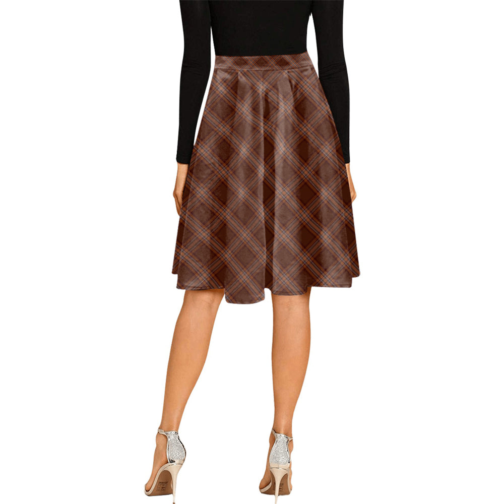Down County Ireland Tartan Melete Pleated Midi Skirt Cross Style - Tartan Vibes Clothing