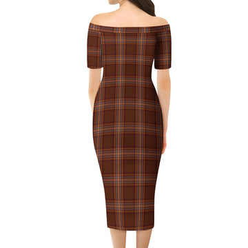 Down County Ireland Tartan Off Shoulder Lady Dress