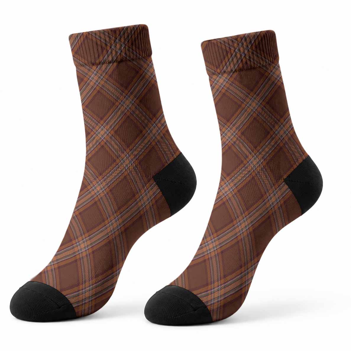 Down County Ireland Tartan Crew Socks Cross Style - Tartan Vibes Clothing