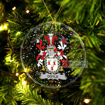 Doyle Irish Clan Christmas Glass Ornament with Coat of Arms