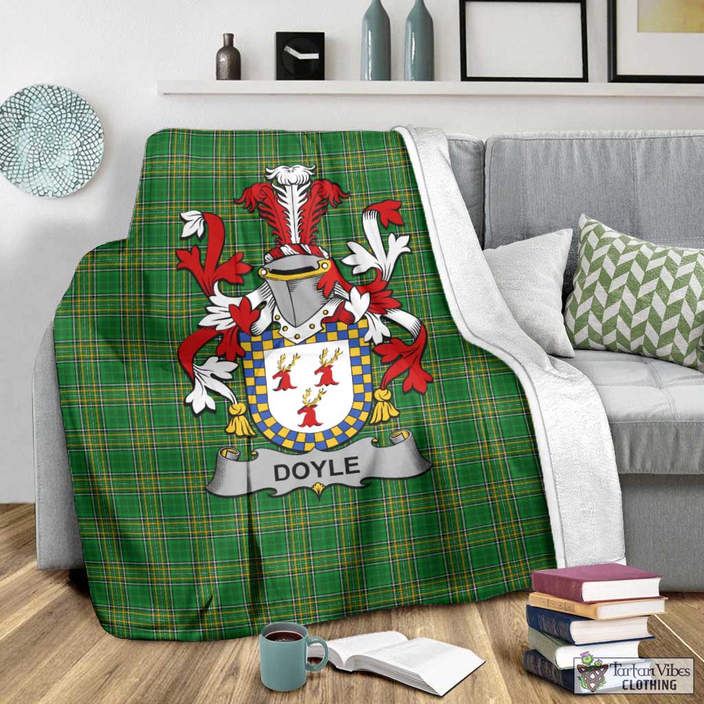 Doyle Irish Clan Tartan Blanket with Coat of Arms - Tartan Vibes Clothing