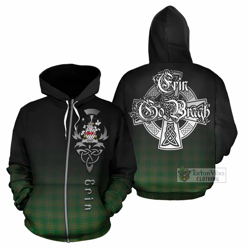 Drew Irish Clan Hoodie with Coat of Arms Erin Go Bragh Celtic Inspired Zip Hoodie - Tartan Vibes Clothing