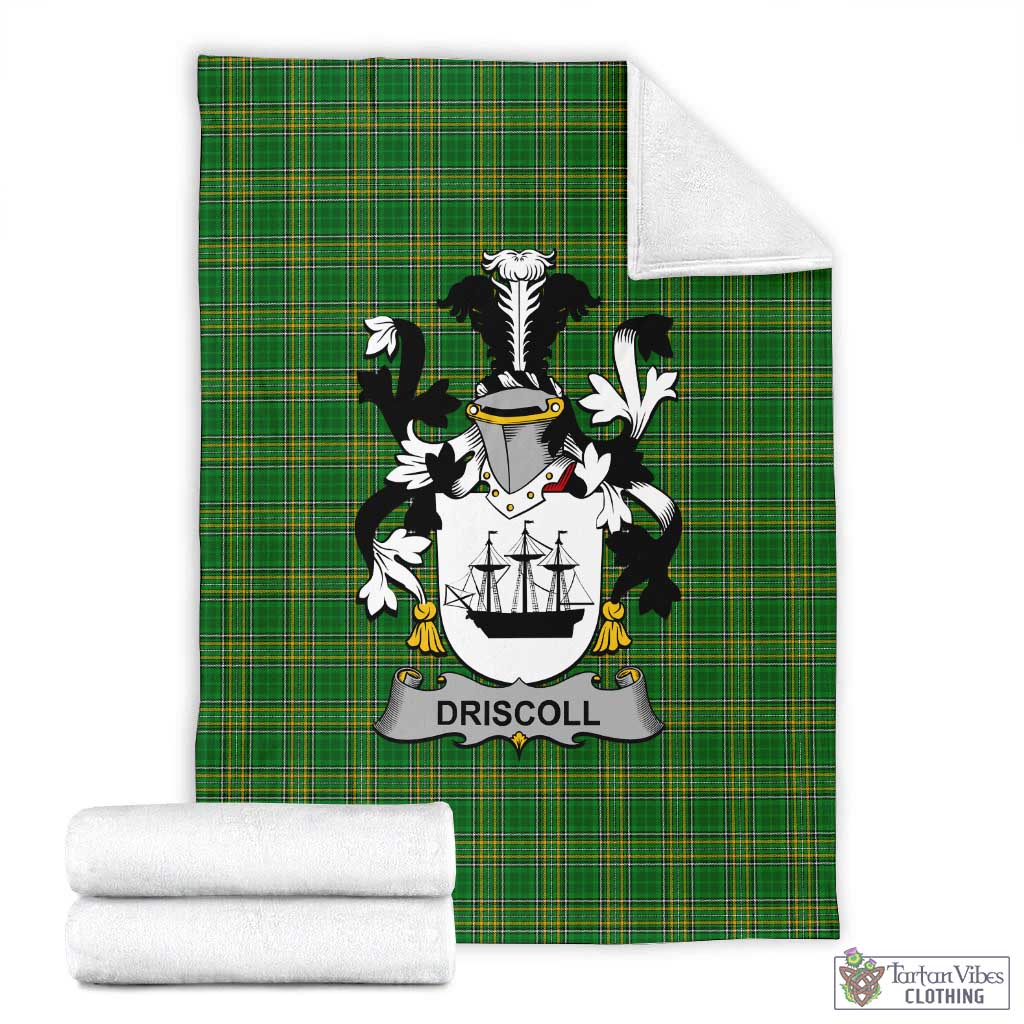 Driscoll Irish Clan Tartan Blanket with Coat of Arms X-Large 59 x 79 inches 150 x 200 cm - Tartan Vibes Clothing