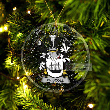 Driscoll Irish Clan Christmas Glass Ornament with Coat of Arms