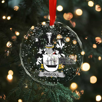 Driscoll Irish Clan Christmas Glass Ornament with Coat of Arms