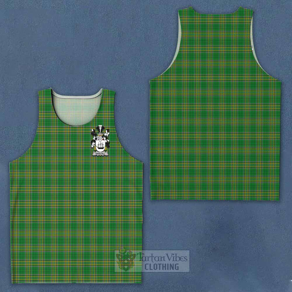 Tartan Vibes Clothing Driscoll Irish Clan Tartan Men's Tank Top with Coat of Arms