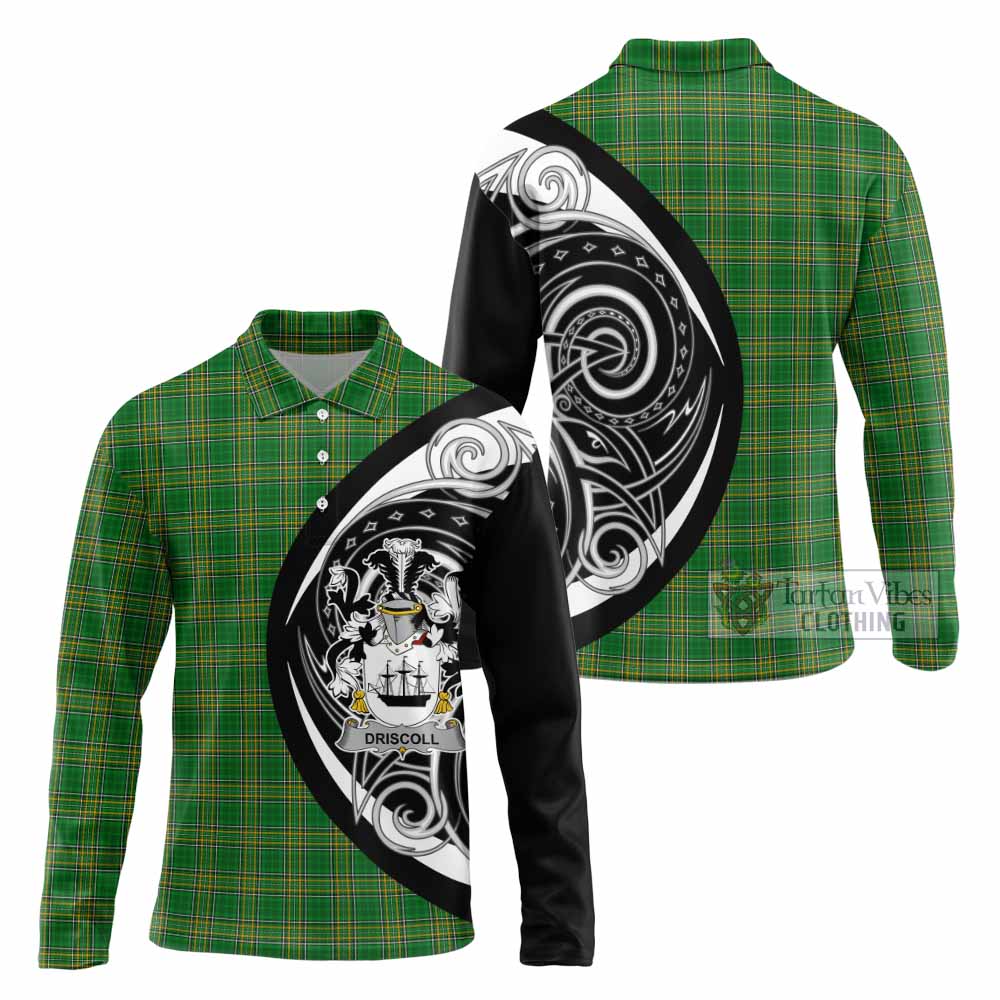 Driscoll Irish Clan Long Sleeve Polo Shirt Celtic Circle Style - Tartan Vibes Clothing
