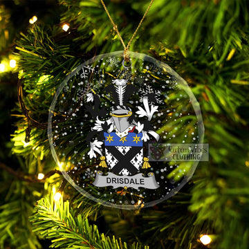 Drisdale Irish Clan Christmas Glass Ornament with Coat of Arms