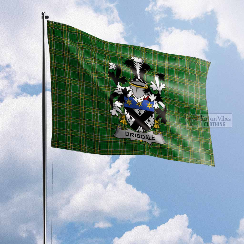 Tartan Vibes Clothing Drisdale Irish Clan Flag with Coat of Arms