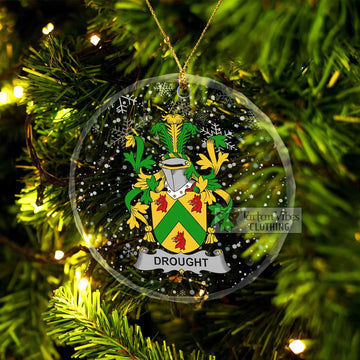 Drought Irish Clan Christmas Glass Ornament with Coat of Arms