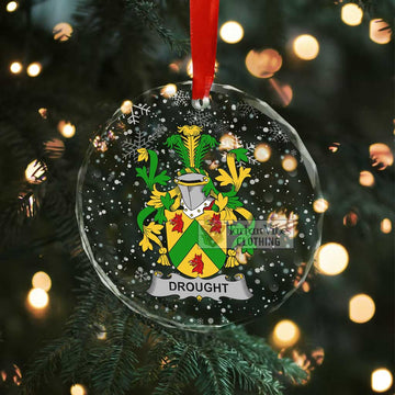 Drought Irish Clan Christmas Glass Ornament with Coat of Arms