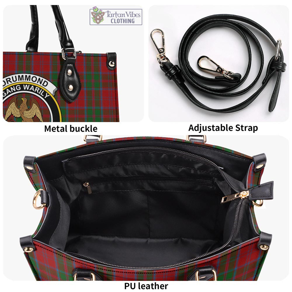 Tartan Vibes Clothing Drummond Tartan Luxury Leather Handbags with Family Crest