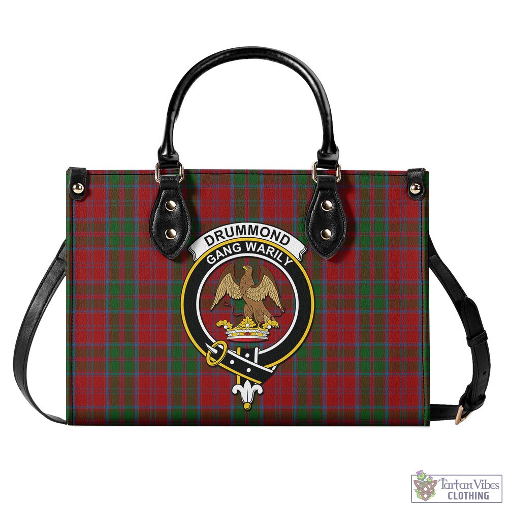 Tartan Vibes Clothing Drummond Tartan Luxury Leather Handbags with Family Crest