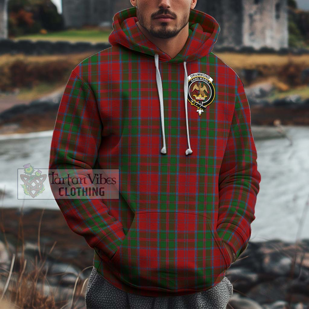 Drummond Tartan Cotton Hoodie with Family Crest Pullover Hoodie XS - Tartan Vibes Clothing