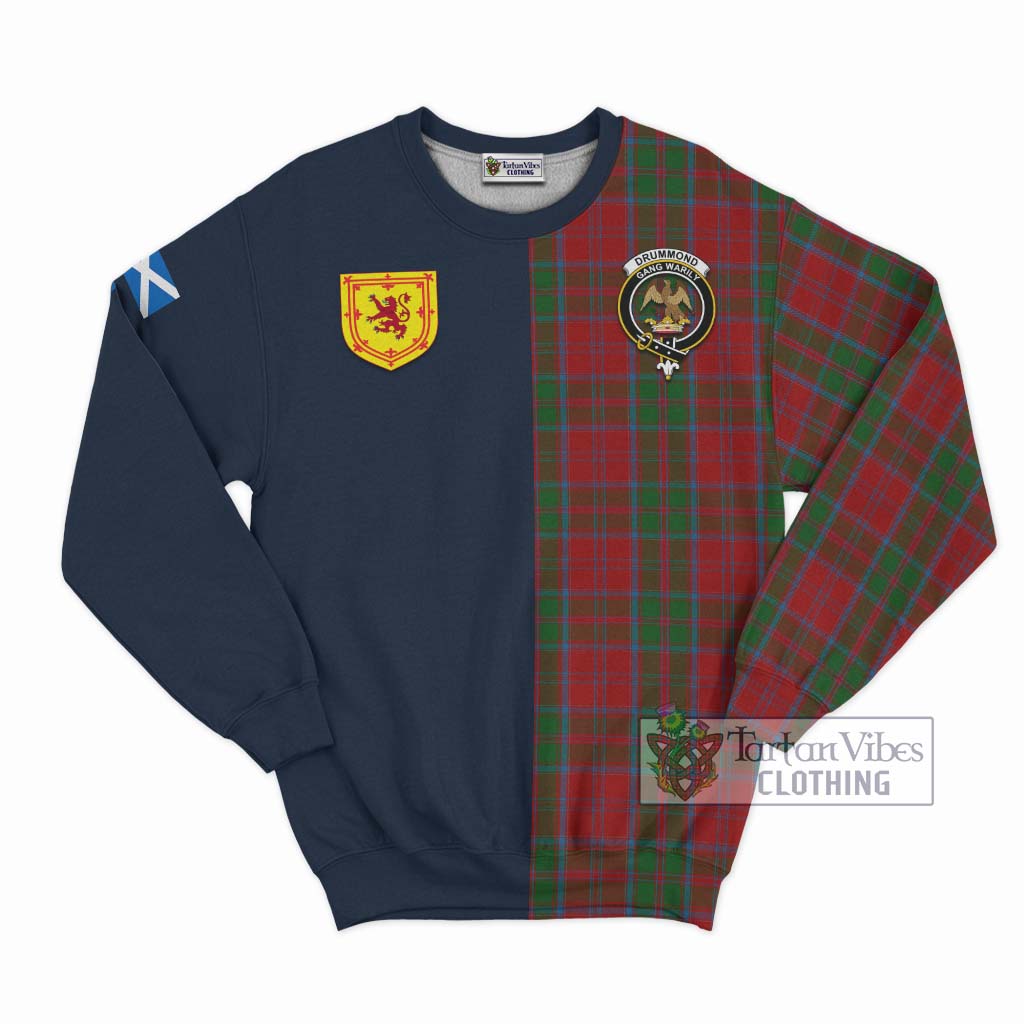 Tartan Vibes Clothing Drummond Tartan Sweatshirt with Scottish Lion Royal Arm Half Style