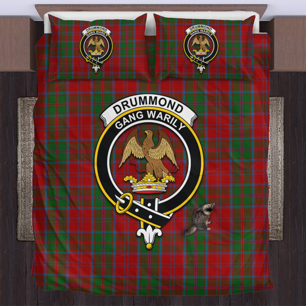 Drummond Tartan Bedding Set with Family Crest US Bedding Set - Tartan Vibes Clothing